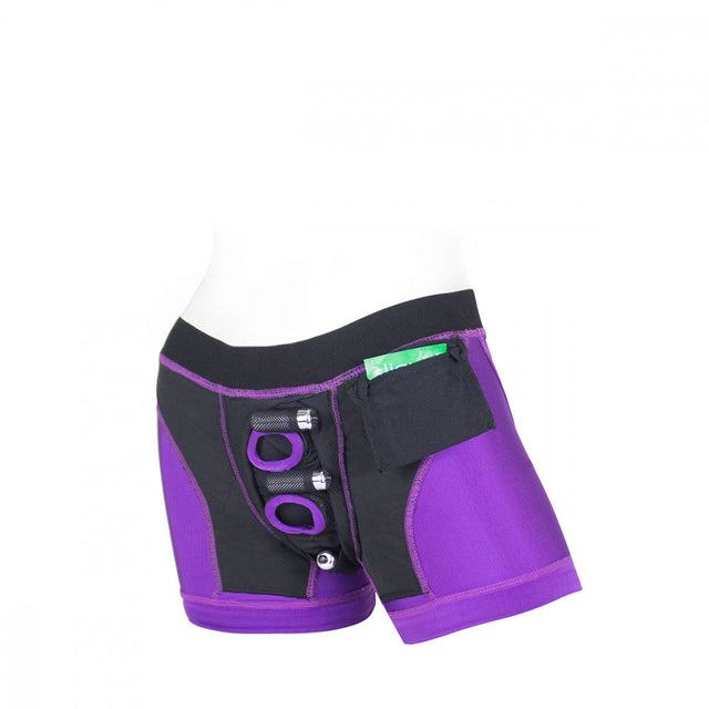 SpareParts Tomboii Purple & Black Boxer Briefs Harness