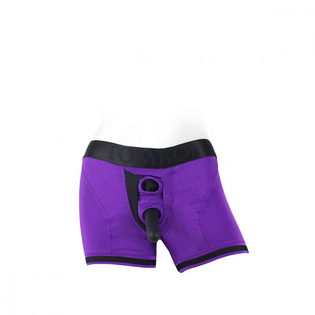 SpareParts Tomboii Purple & Black Boxer Briefs Harness - Plus Size