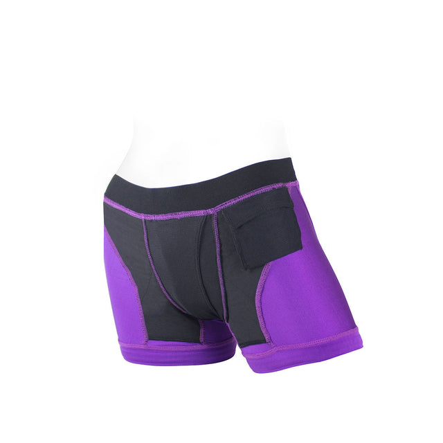 SpareParts Tomboii Purple & Black Boxer Briefs Harness - Plus Size