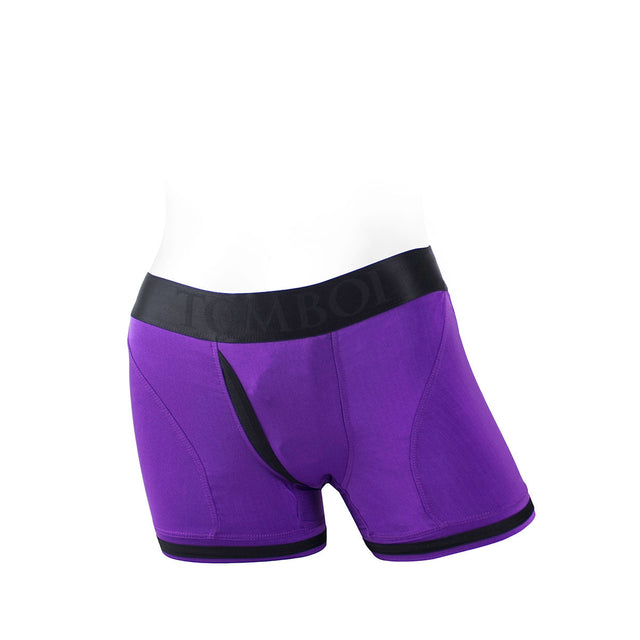 SpareParts Tomboii Purple & Black Boxer Briefs Harness - Plus Size