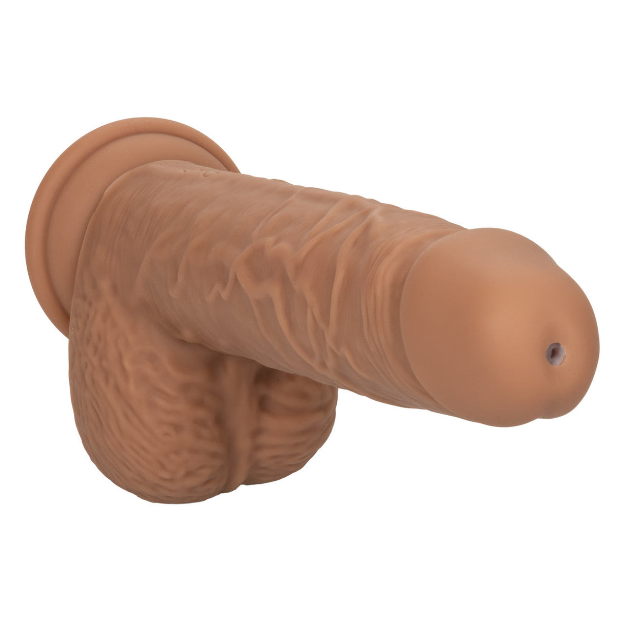 Squirting Fuck Stick 9" Vibrating Silicone Suction Cup Dildo - Brown