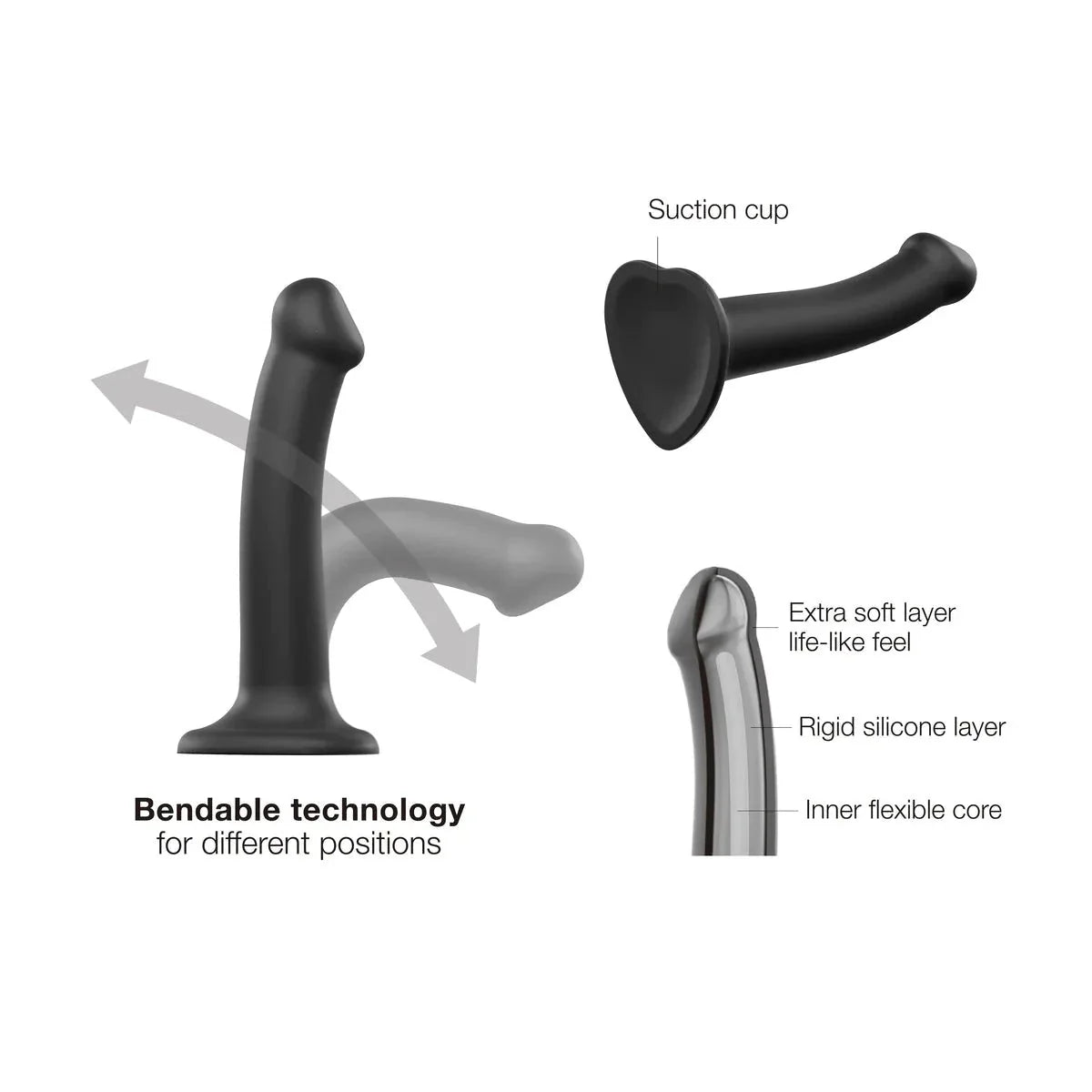 Strap-On-Me Large Silicone Bendable Dildo