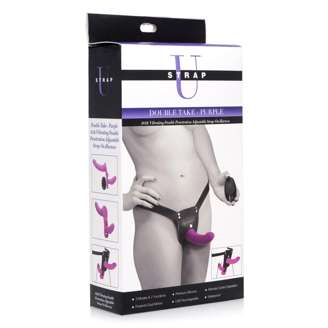 Strap U Double Take Vibrating Strap On Double Penetration Harness