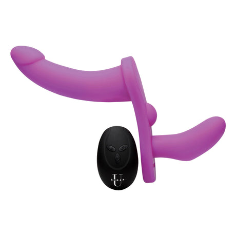 Strap U Double Take Vibrating Strap On Double Penetration Harness