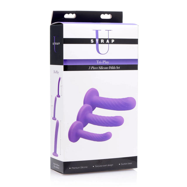Strap U Strap On Dildo Set of 3 - Purple