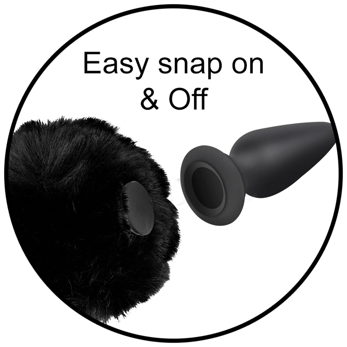 Tailz Snap On Interchangeable Bunny Tail - Black