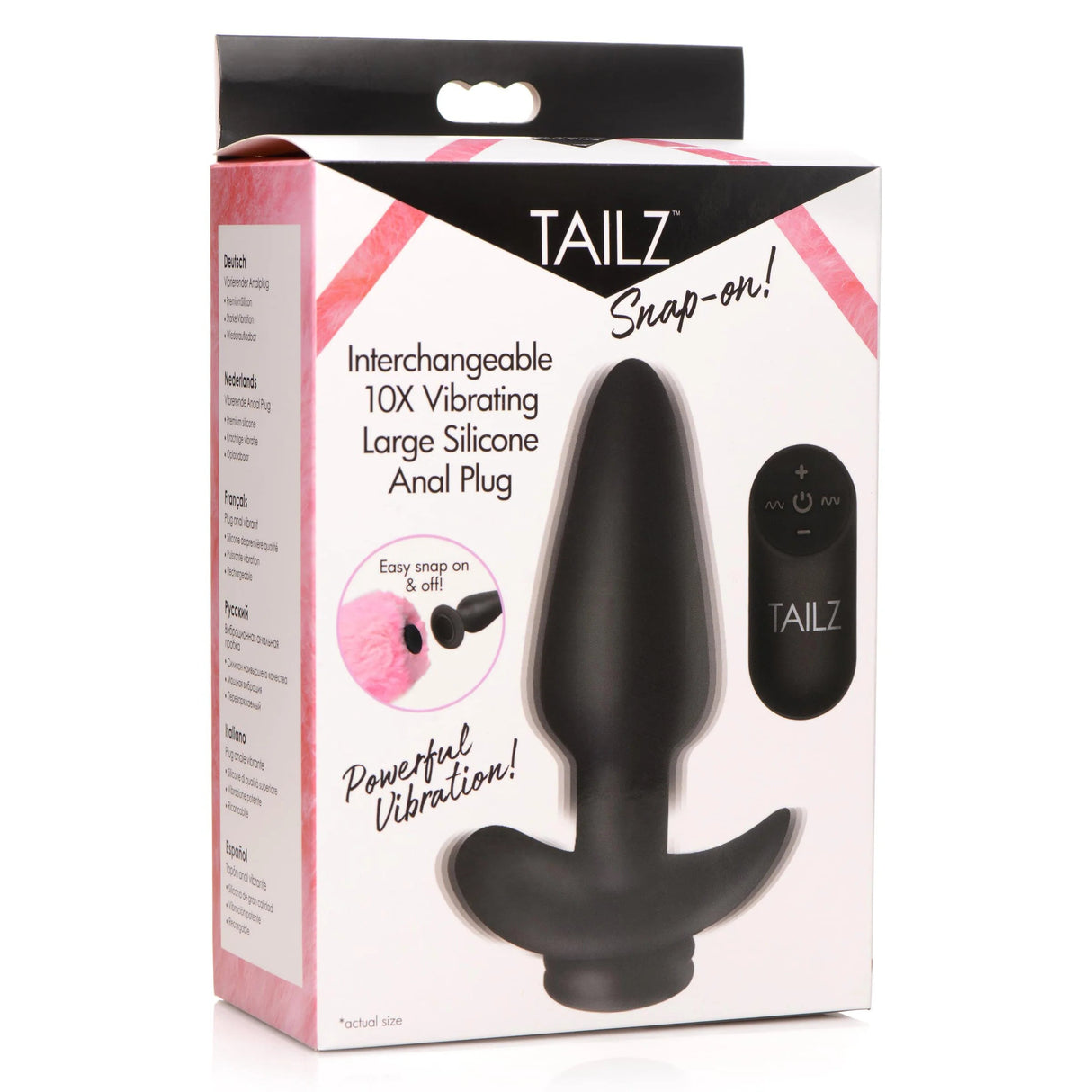 Tailz Snap On Interchangeable Vibrating Silicone Anal Plug