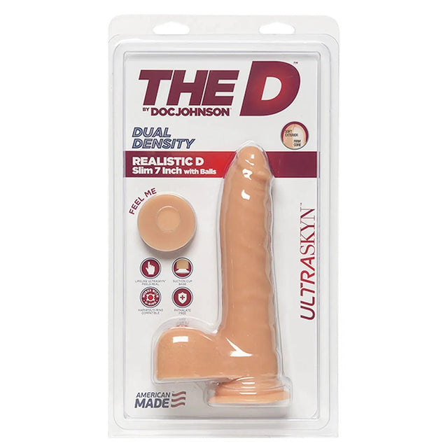 The D Realistic D Slim 7 Inch Dildo
