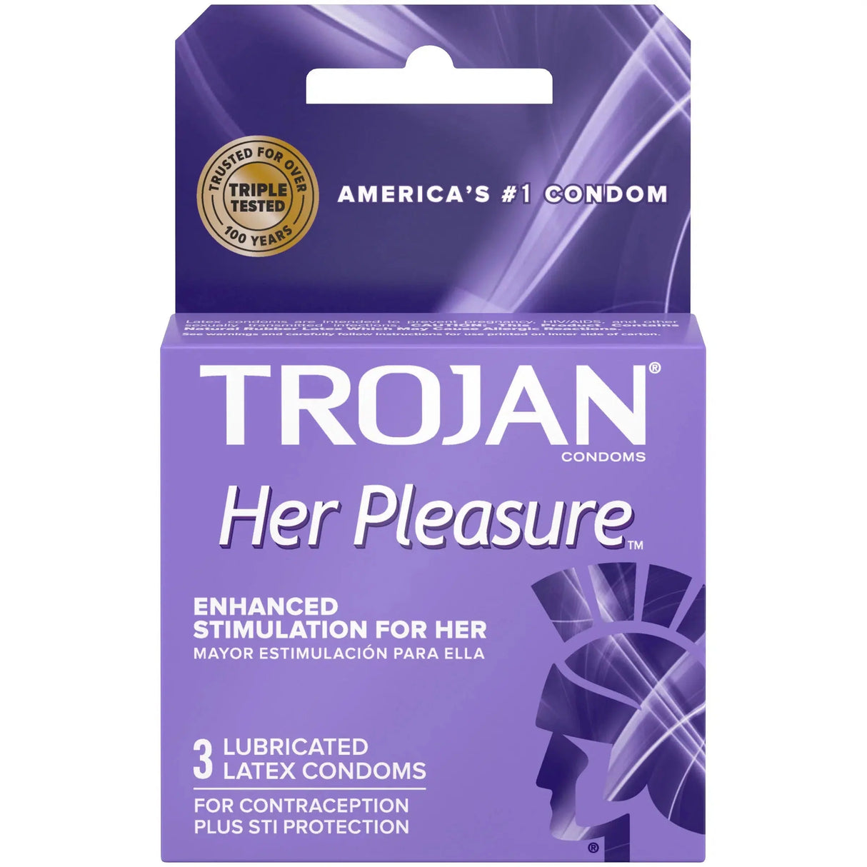 Trojan Her Pleasure Condoms - Box Of 3