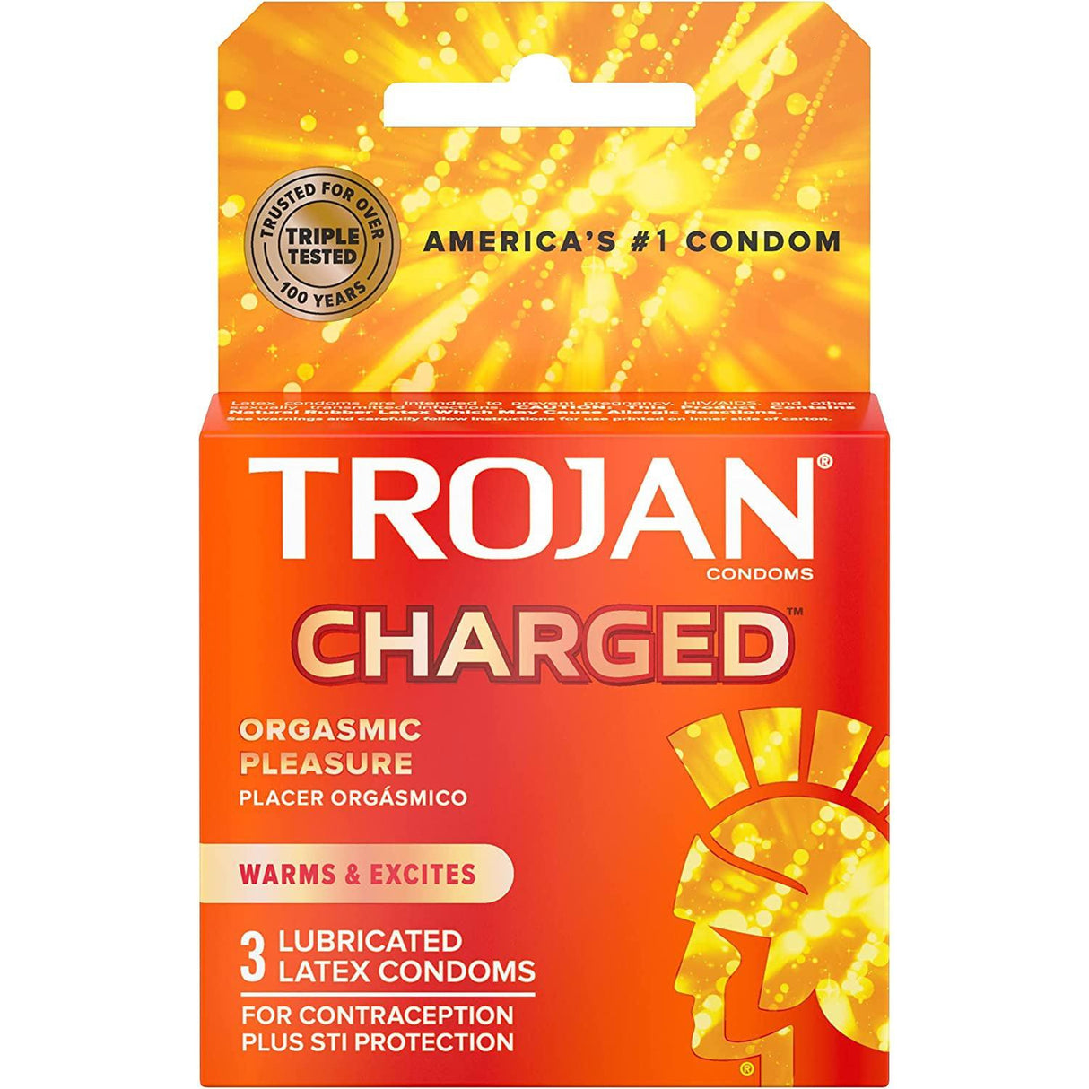 Trojan Intensified Charged Condoms - Box Of 3