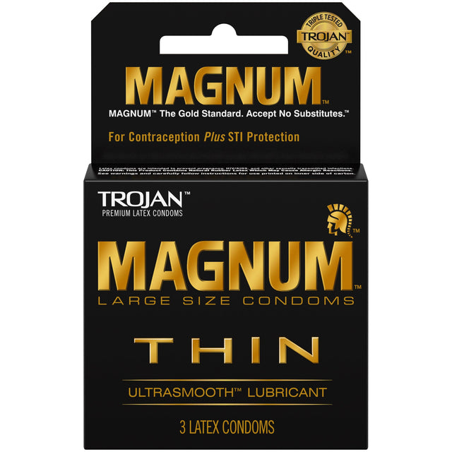 Trojan Magnum Thin Large Size Condoms - Box Of 3