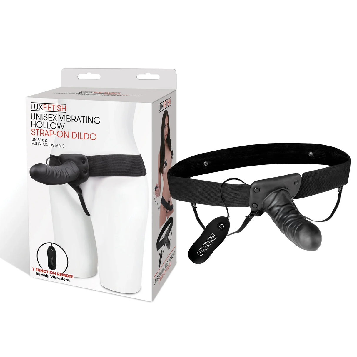 Unisex Vibrating Hollow Strap-On Dildo