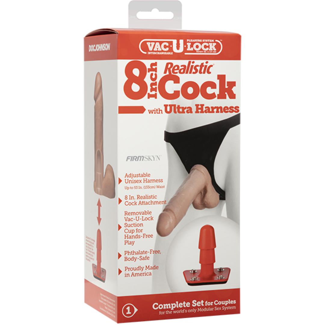 Vac-U-Lock Realistic Strap On Dildo Harness