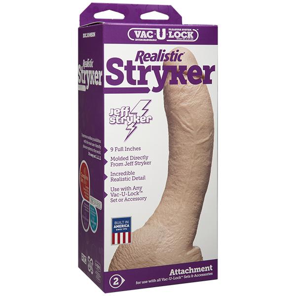 Vac-U-Lock 9 inch Strap On Dildo - White