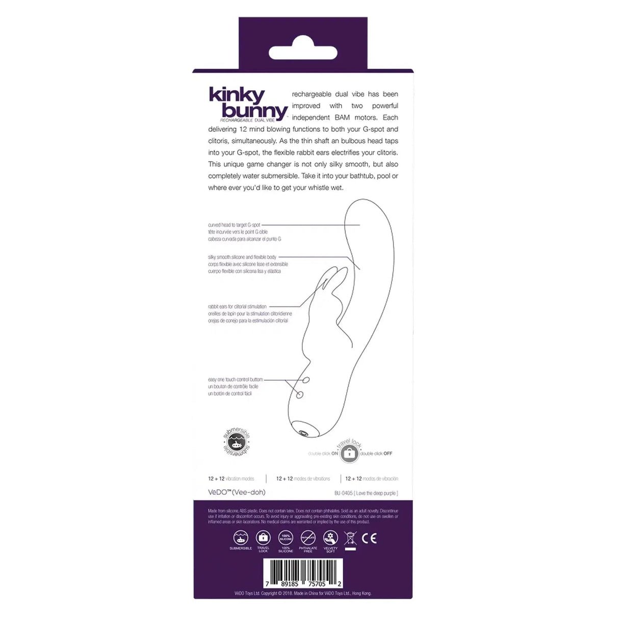 VeDO Kinky Bunny Plus Rechargeable Dual Vibe