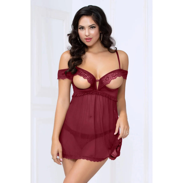Whimsical Wine Babydoll Set
