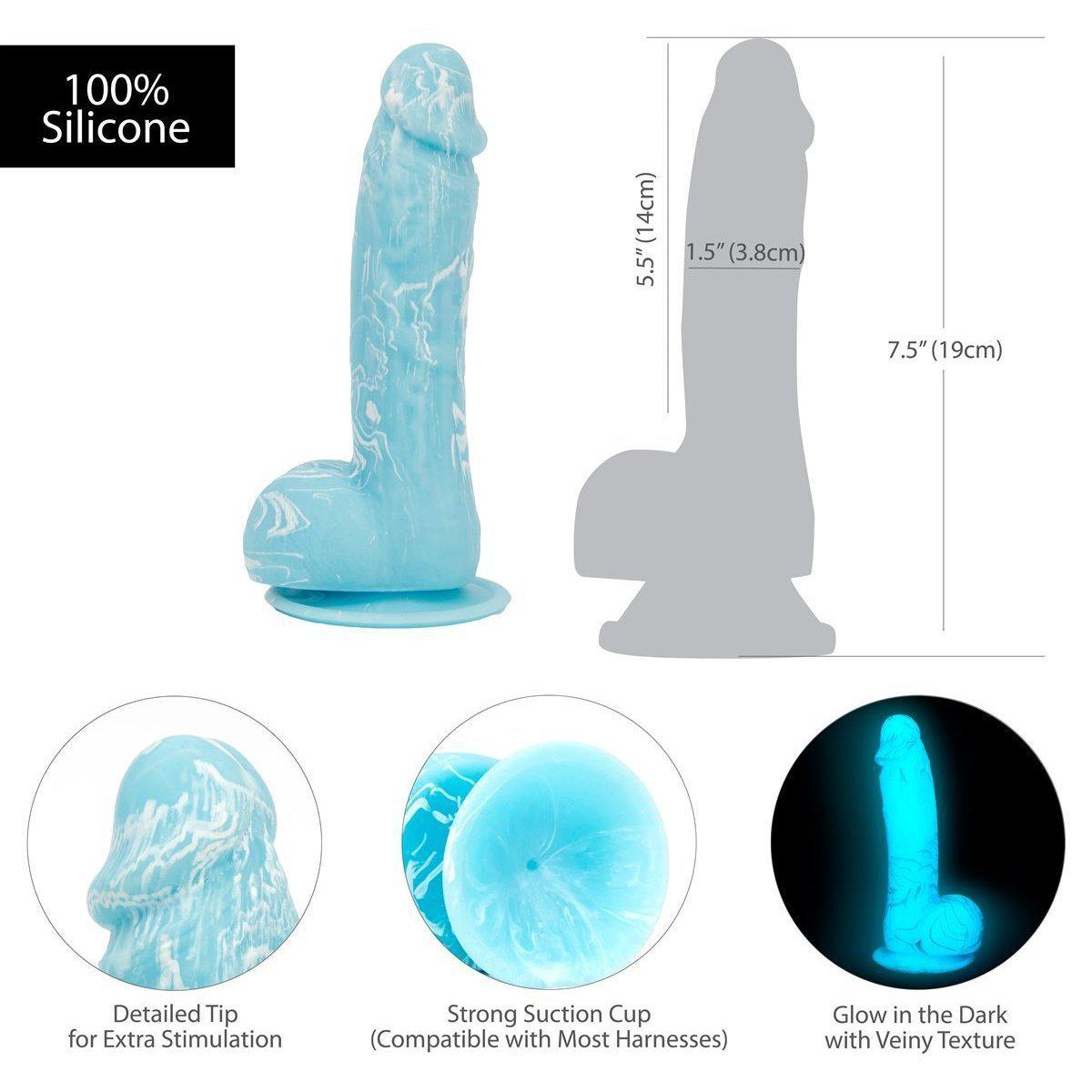 Addiction Luke 7.5 Inch Silicone Suction Cup Dildo