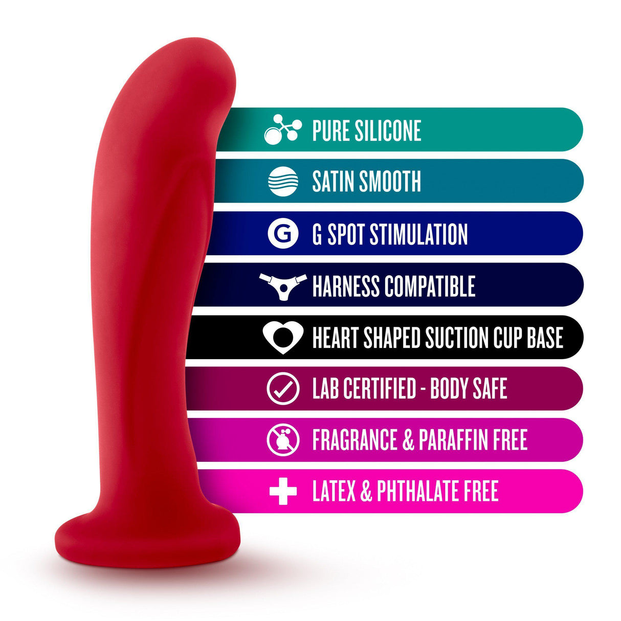 Blush Temptasia Jezebel Curved Silicone Dildo for Strap On