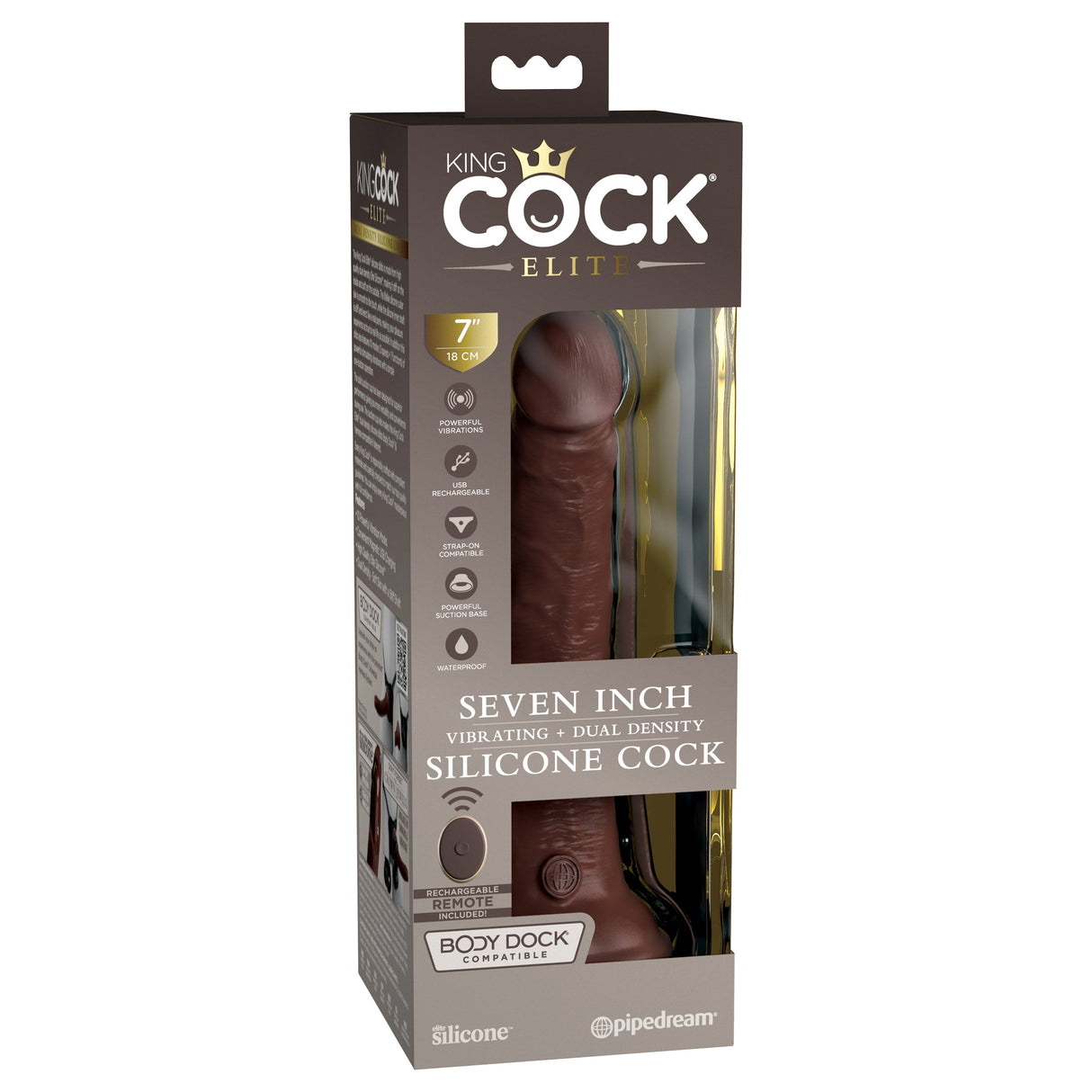 King Cock Elite 7 Inch Dual Density Vibrating Silicone Dildo