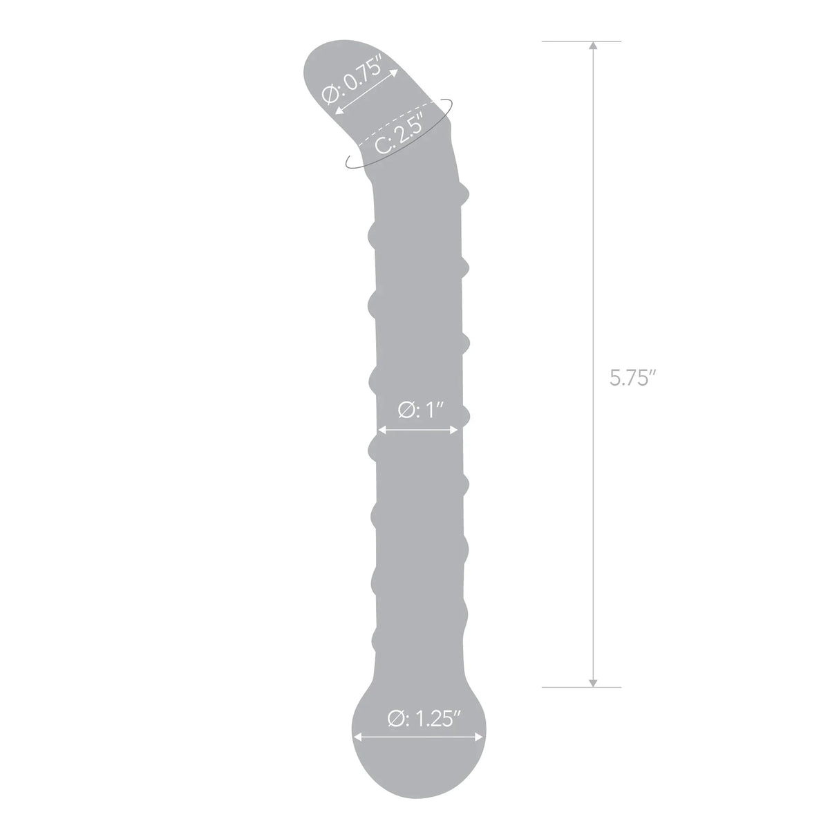 Mr. Swirly 6.5 Inch Glass Curved Dildo