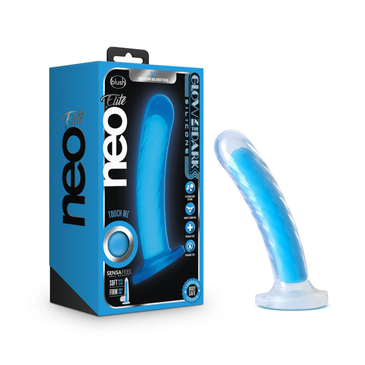 Neo Elite Glow In The Dark 7 Inch Dual Density Dildo
