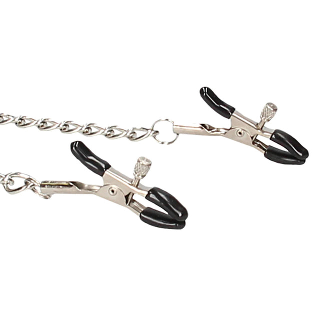 Shots Ouch Breathable Ball Gag with Nipple Clamps