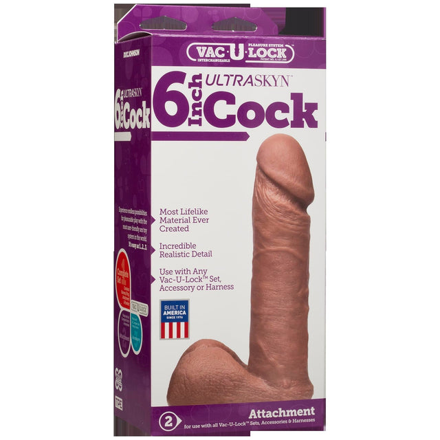 Vac-U-Lock 6 Inch Strap On Dildo - Caramel