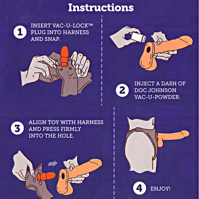 Vac-U-Lock 6 Inch Strap On Dildo - Caramel