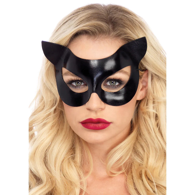 Vinyl Wet Look Cat Costume Mask
