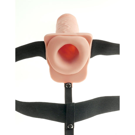 7 Inch Hollow Vibrating Strap-on with Balls
