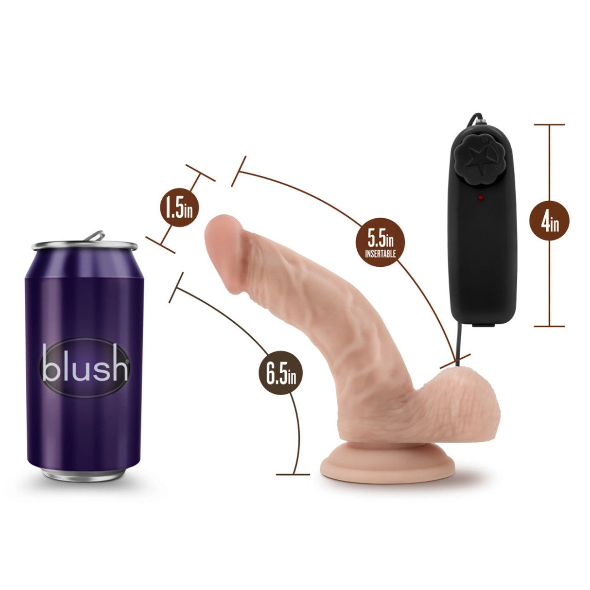 Blush Dr. Skin Vibrating Realistic Cock