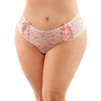Bottoms Up Magnolia Stretch Lace Crotchless Panty With Ribbon Lace Up Front