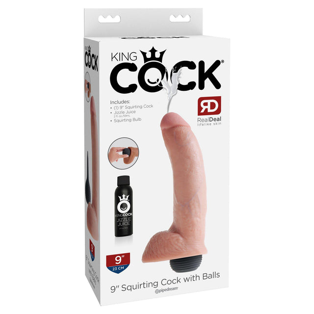 King Cock 9 Inch Squirting Cock with Balls