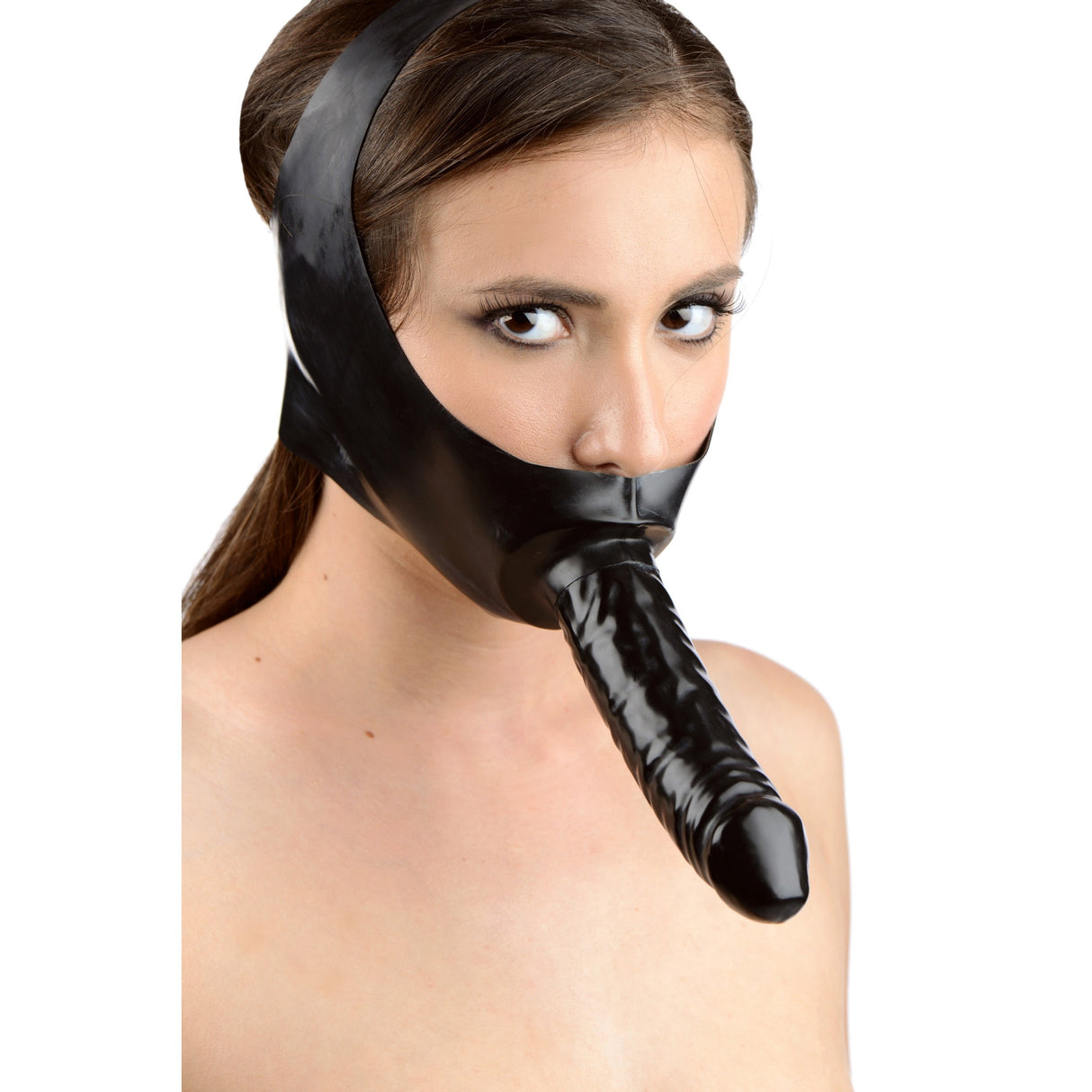 Latex Face Fucker Strap-On Mask