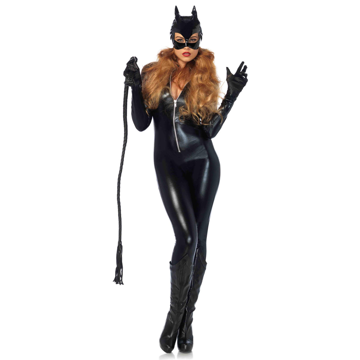 Leg Avenue Faux Leather Zipper Front Catsuit