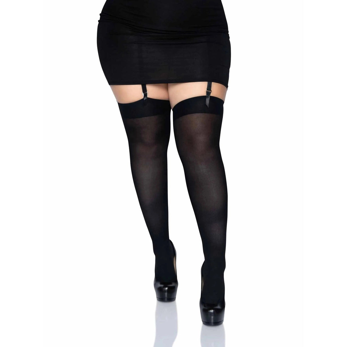 Leg Avenue Opaque Nylon Over Thigh Highs