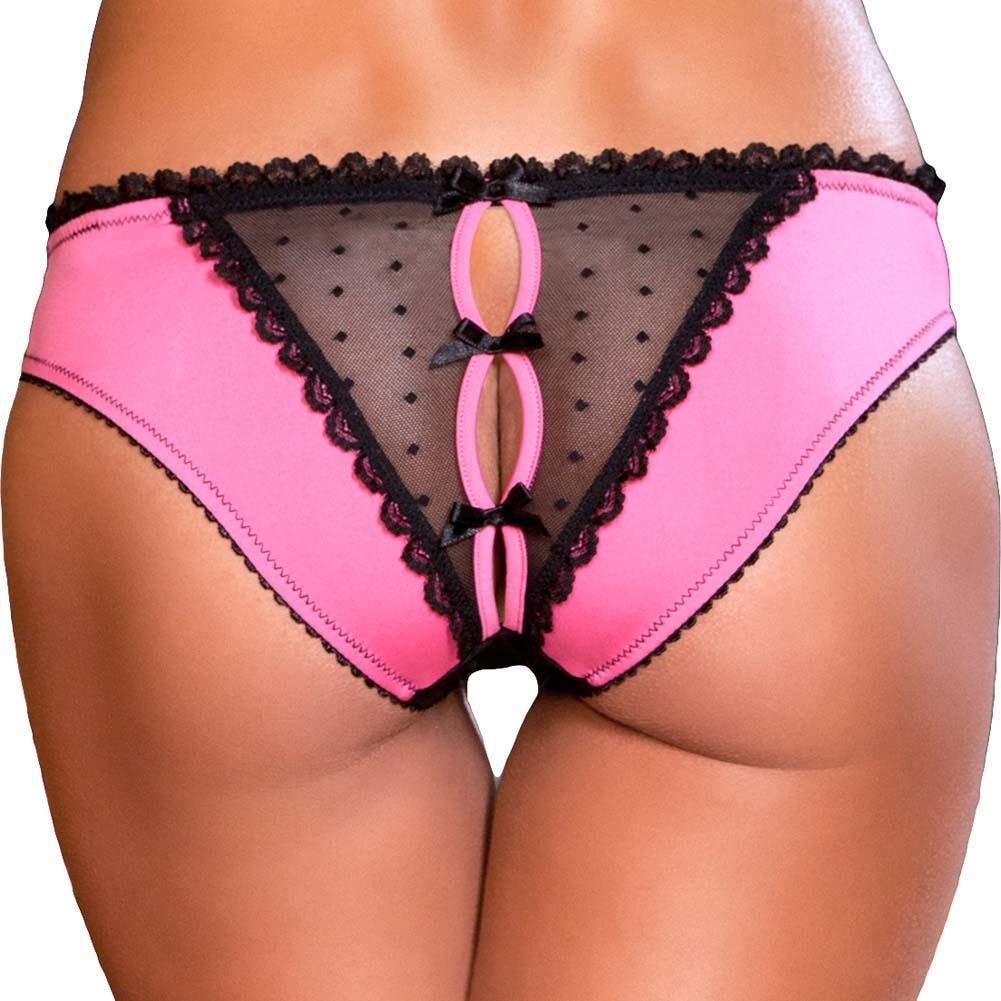 Rene Rofe Frills Crotchless Panty with Back Bows
