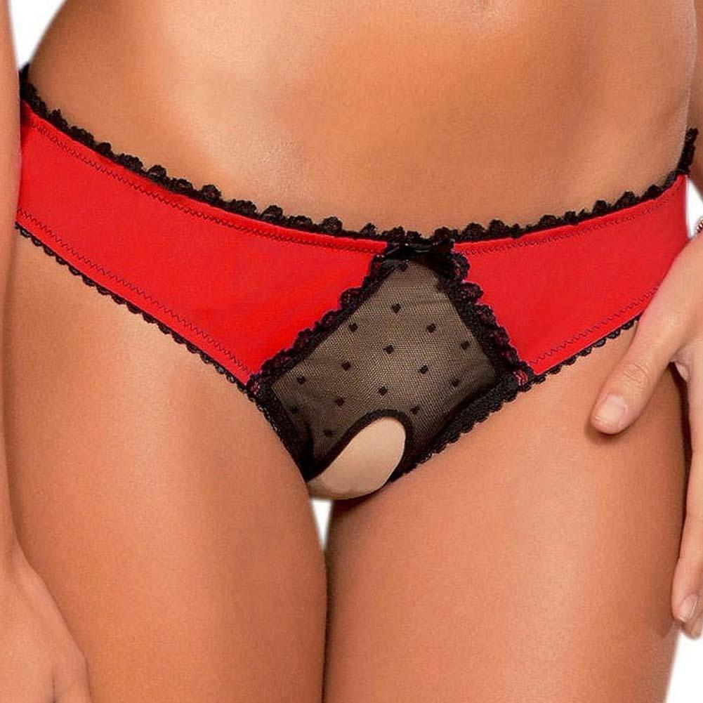 Rene Rofe Frills Crotchless Panty with Back Bows