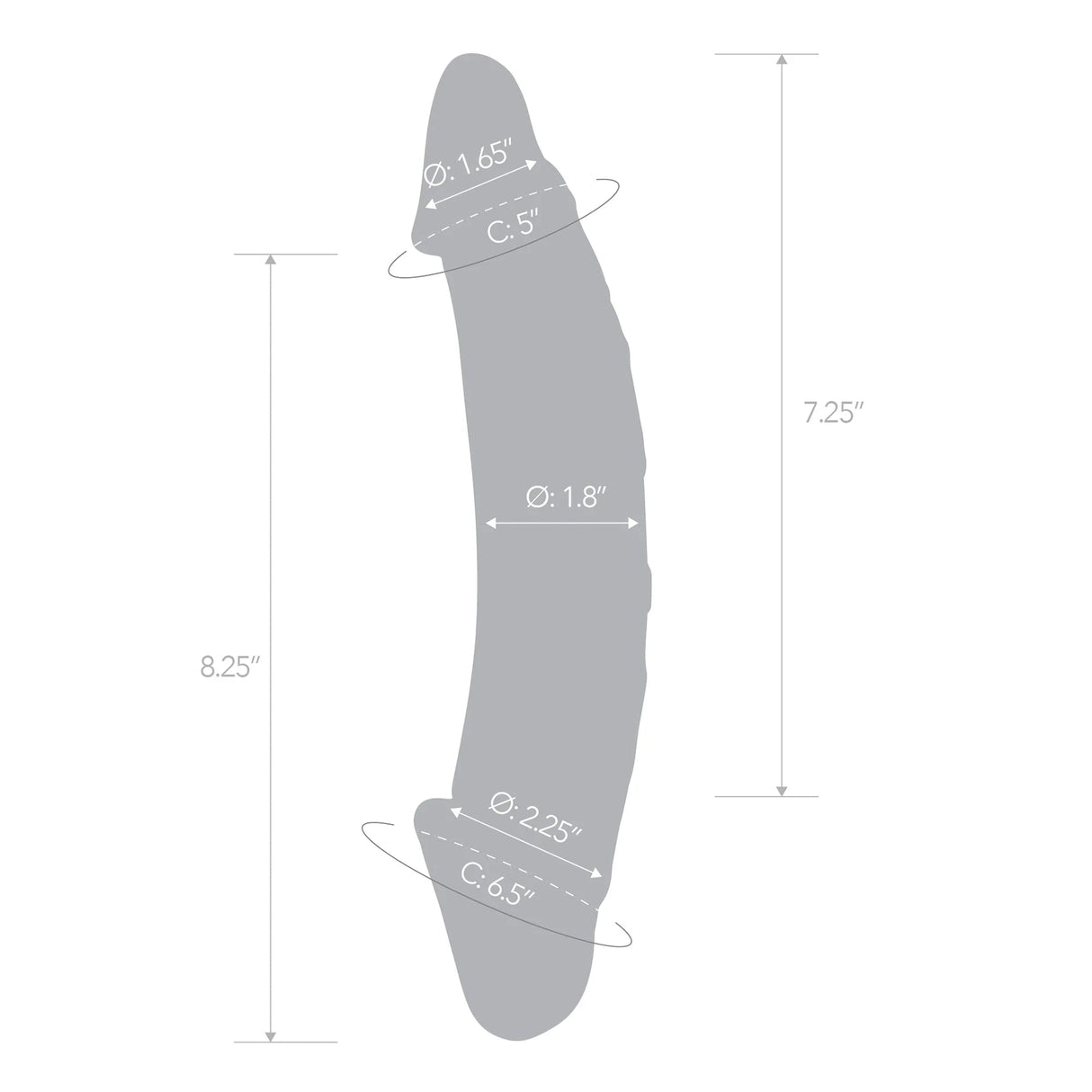 10.5 Inch Girthy Realistic Glass Double Dildo