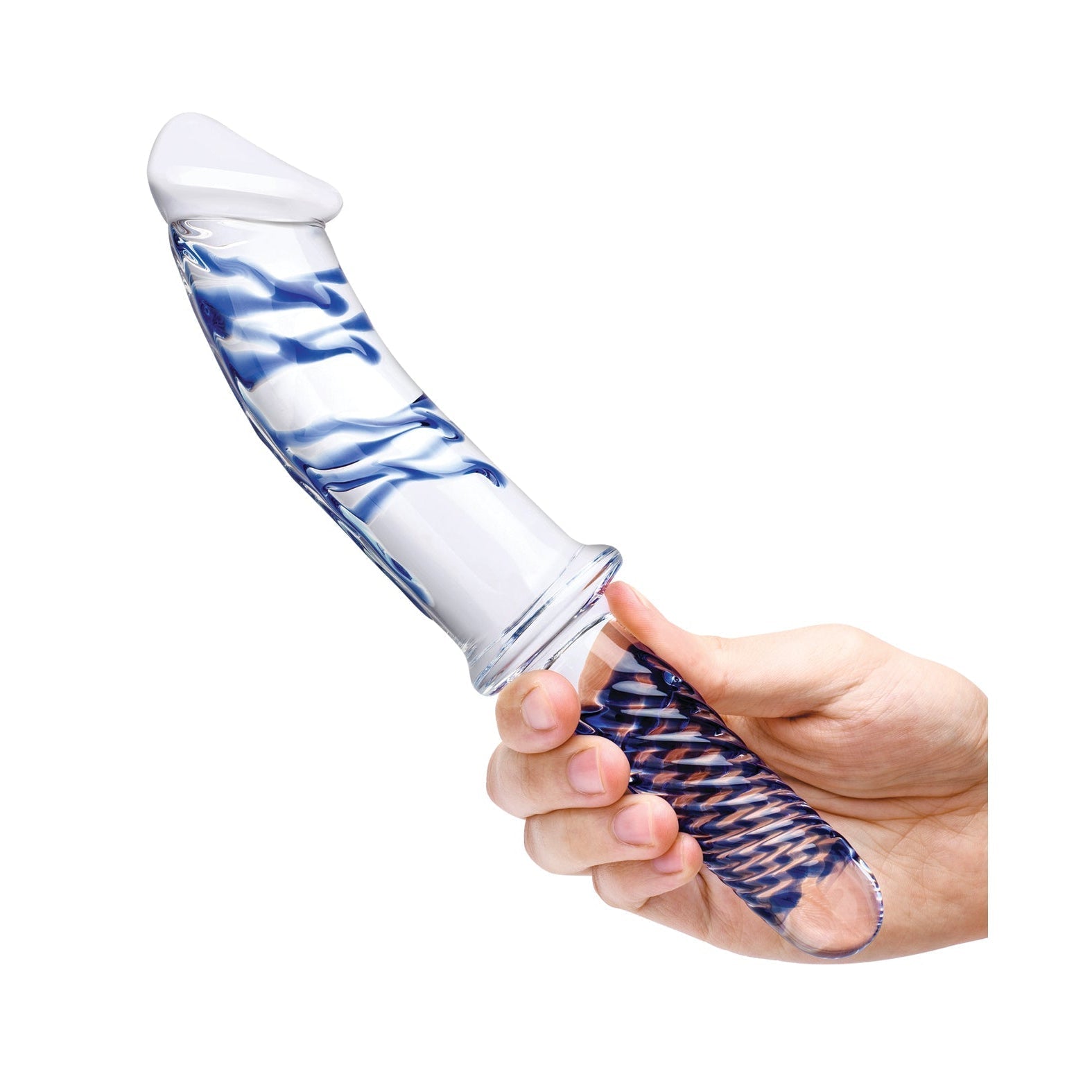 11" Realistic Double Ended Glass Dildo with Handle