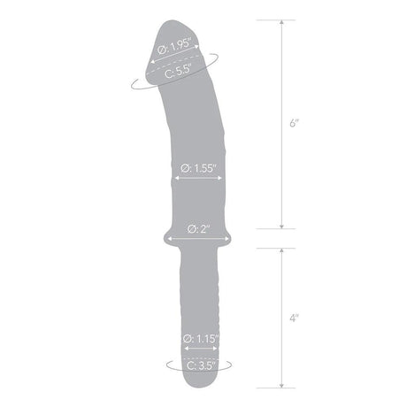 11" Realistic Double Ended Glass Dildo with Handle