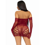 2 Piece Hardcore Net Tube Dress With Gloves