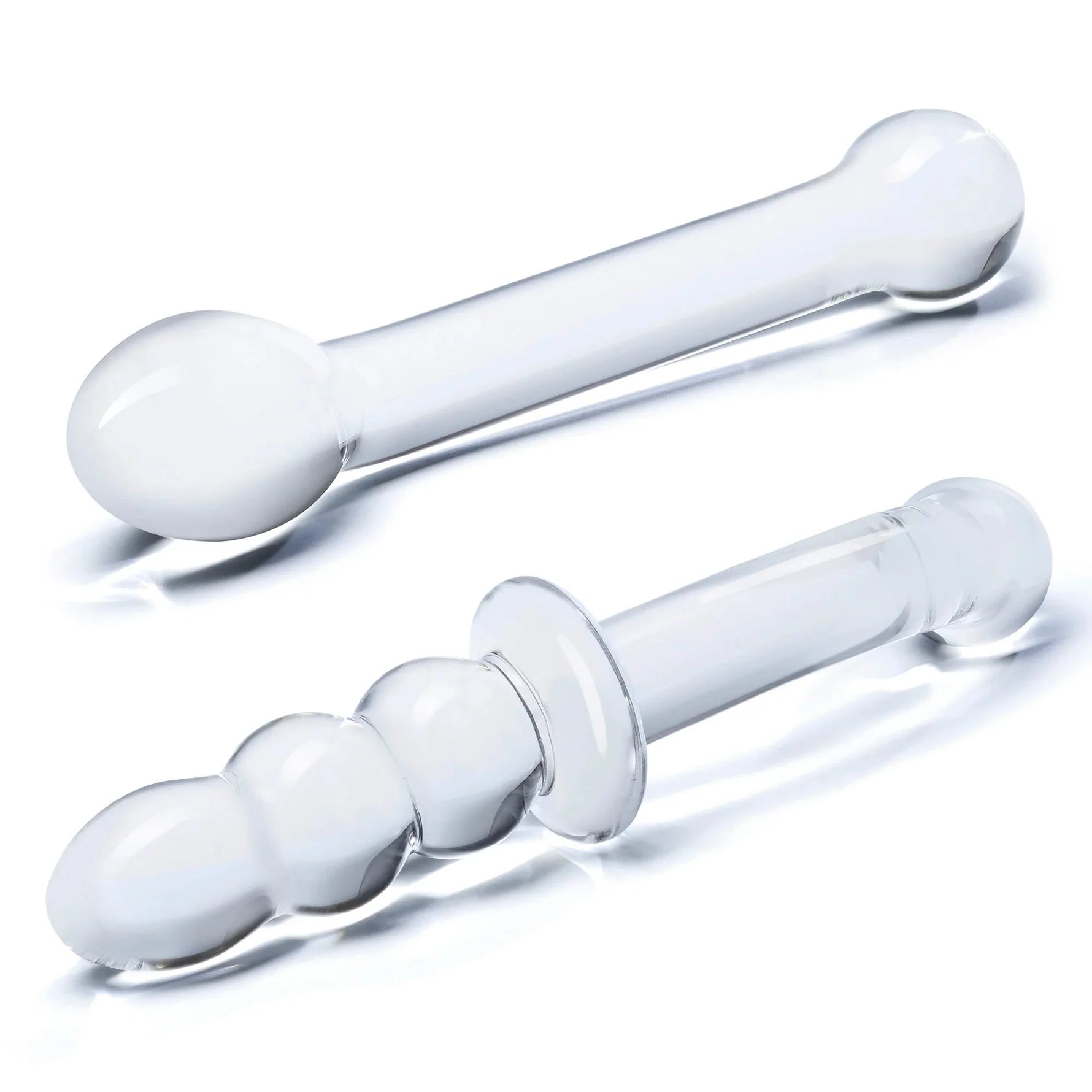 2PC G-Spot Pleasure Glass Dildo Set