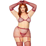 5-Piece Rhinestone Fishnet Set