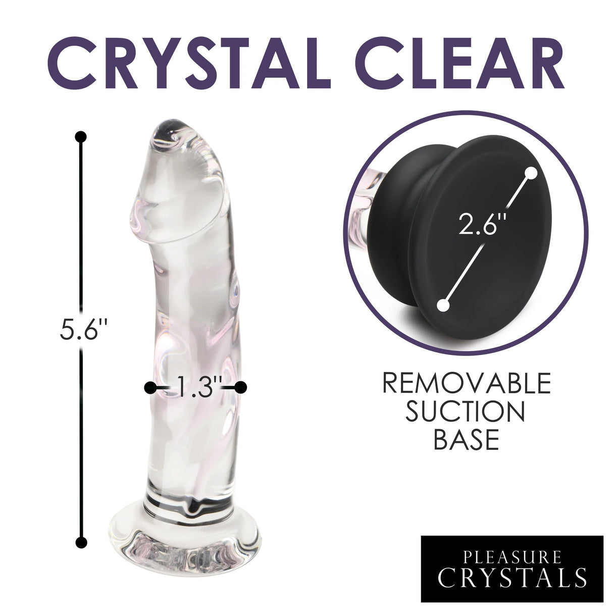 5.6 Inch Glass Dildo with Silicone Base