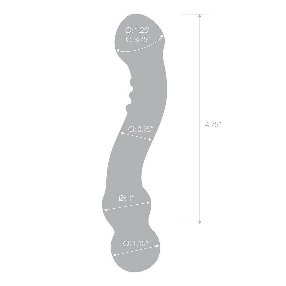 6 Inch Curved G-Spot Nubby Glass Dildo
