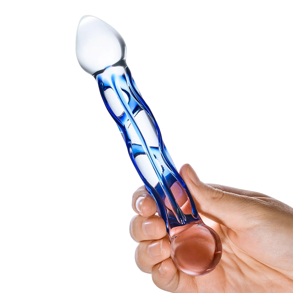 6.5 Inch Tip Textured Glass Dildo