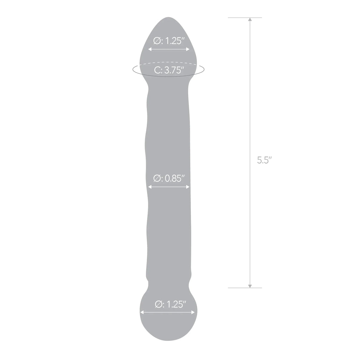 6.5 Inch Tip Textured Glass Dildo