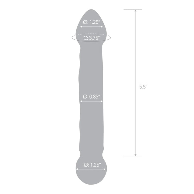 6.5 Inch Tip Textured Glass Dildo