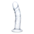 7 Inch Curved Realistic Glass Dildo With Veins